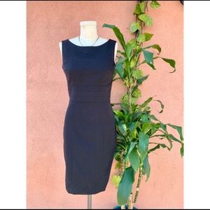 Black Sheath Boat-Neck Dress